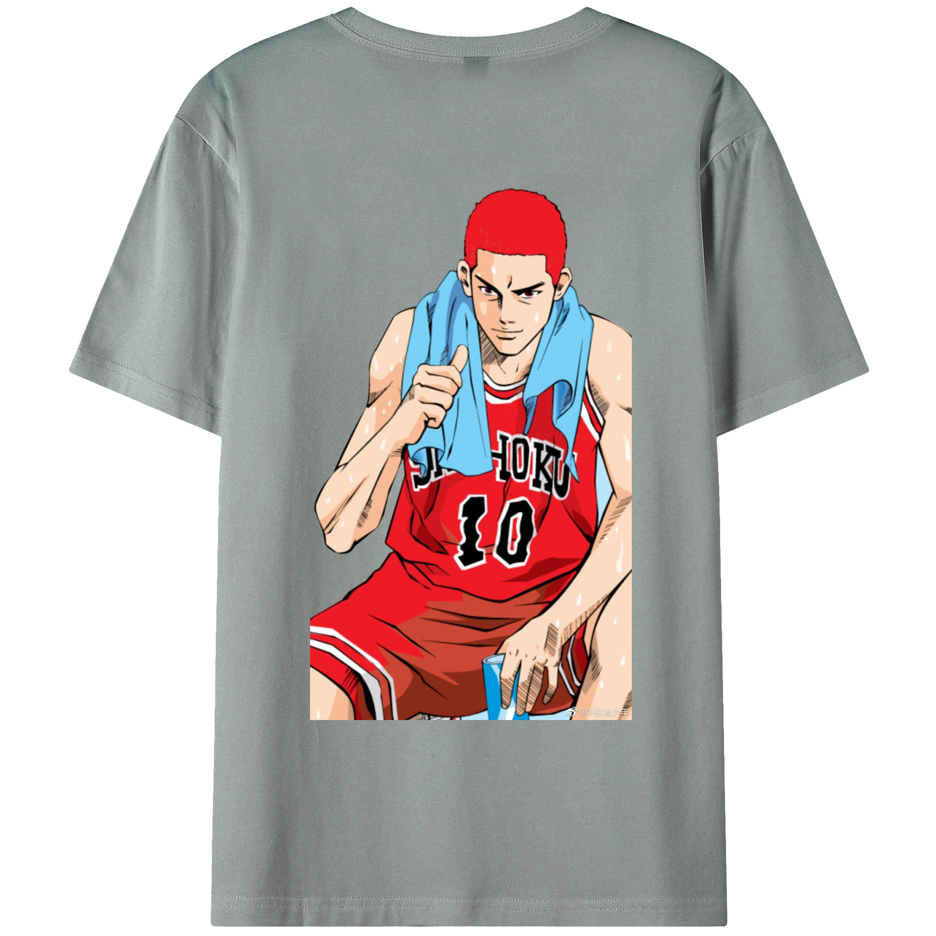 （画像用） SLAM DUNK／スラムダンク 綿100％ メンズ半袖Tシャツ（バックプリント） 通気性